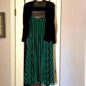 Torrid straps midi dress with cardigan